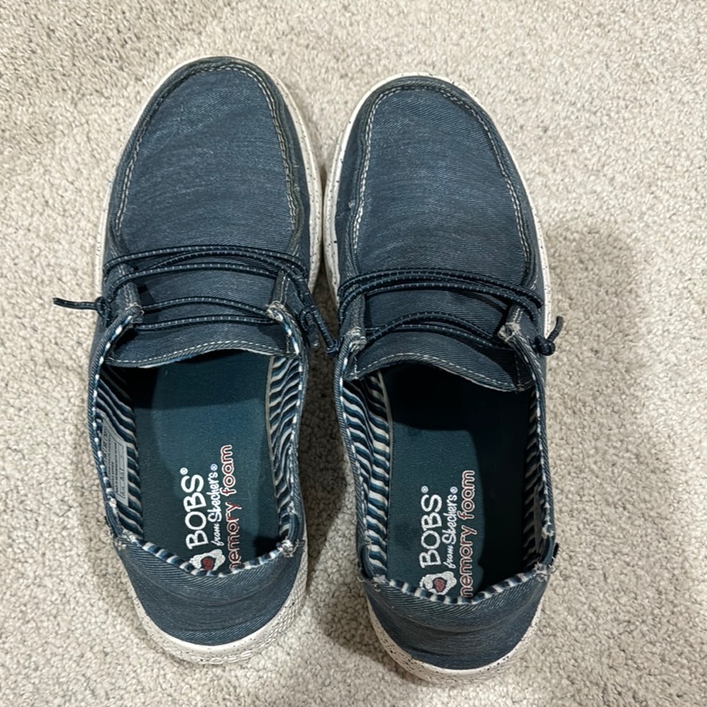 Skechers Blue hey dude like shoes with Slip-On Design